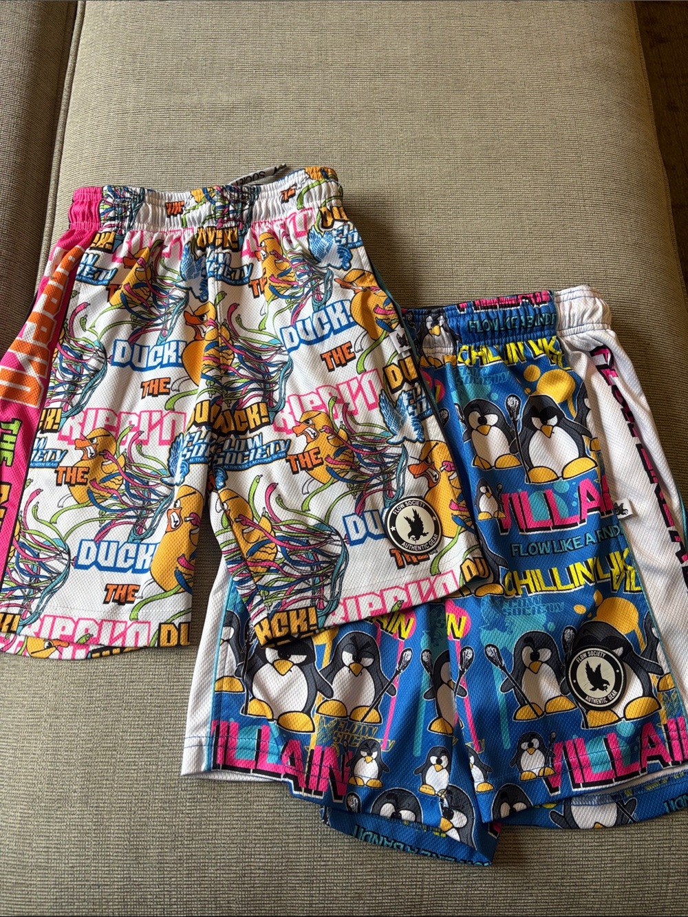 Flow Society  Graphic Shorts - Multicolor Penguins & Ducks